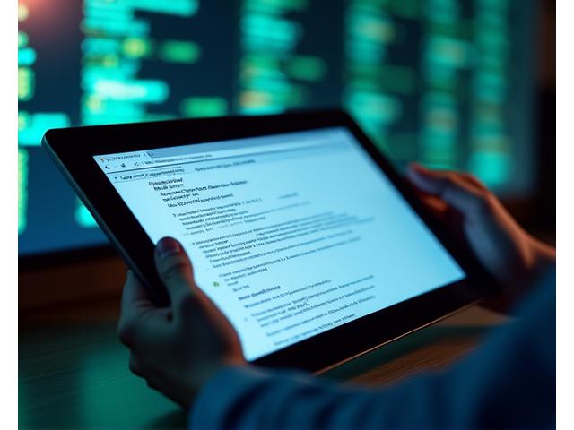 Eine Hand, die ein Smartphone hält, um auf eine Webseite zuzugreifen, mit Richtlinien im Hintergrund.