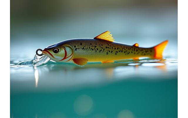 Eine Auswahl schlanker Forellen-Wobbler mit detaillierter Textur und natürlichen Mustern.
