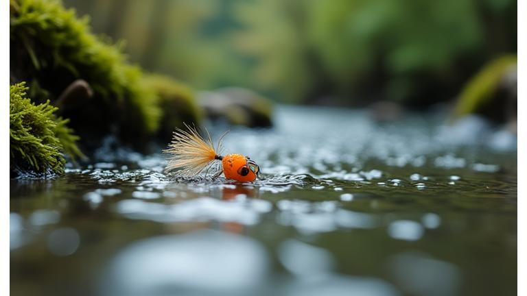 Ultra-Light Angeln in einem kleinen Bach