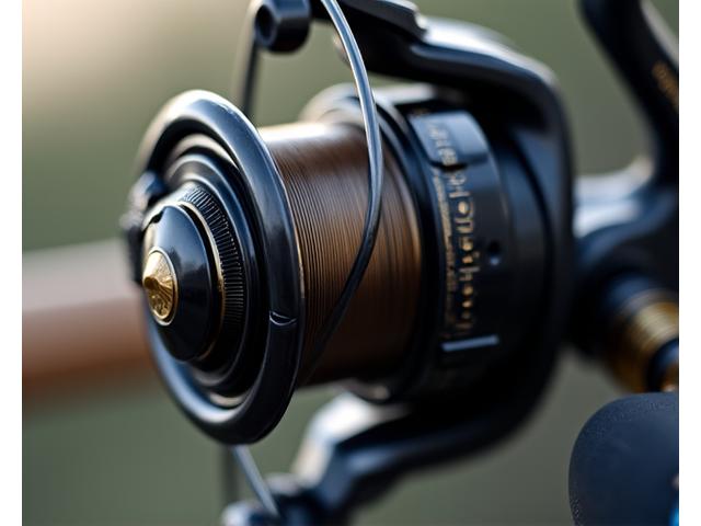 Baitcast-Rolle, Nahaufnahme von Getriebe